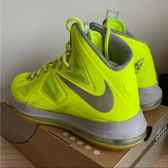 RARE Nike Lebron X 10 Volt Neon Yellow - Men SZ 8