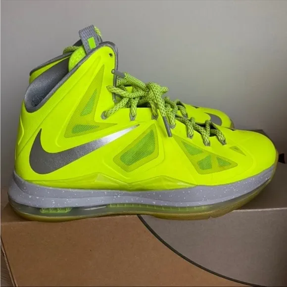 RARE Nike Lebron X 10 Volt Neon Yellow - Men SZ 8