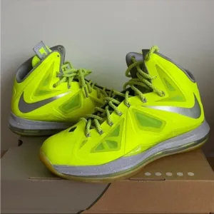 RARE Nike Lebron X 10 Volt Neon Yellow - Men SZ 8
