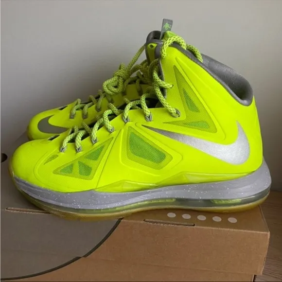 RARE Nike Lebron X 10 Volt Neon Yellow - Men SZ 8