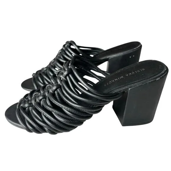 Rebecca Minkoff Calanthe Strappy Heeled Sandals Black Size 8