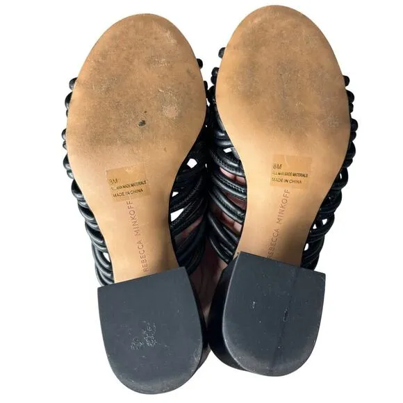 Rebecca Minkoff Calanthe Strappy Heeled Sandals Black Size 8