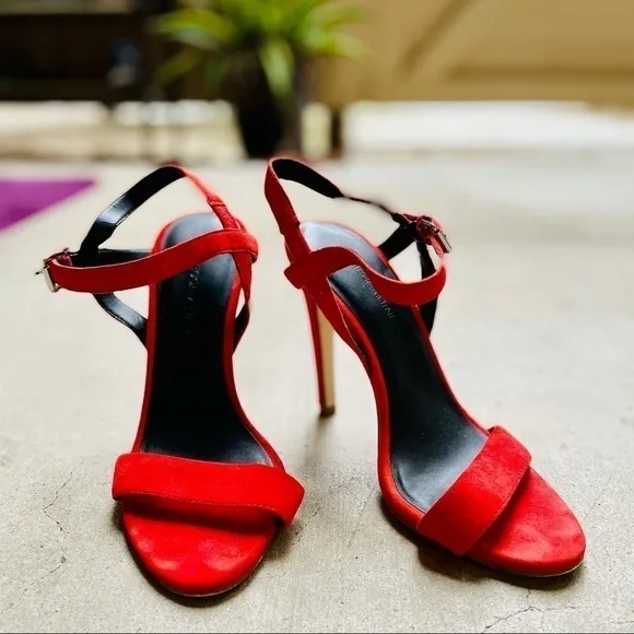 Rebecca Minkoff Rosie Heels 7 Red Lobster Kid Suede Cocktail Party Travel Luxury
