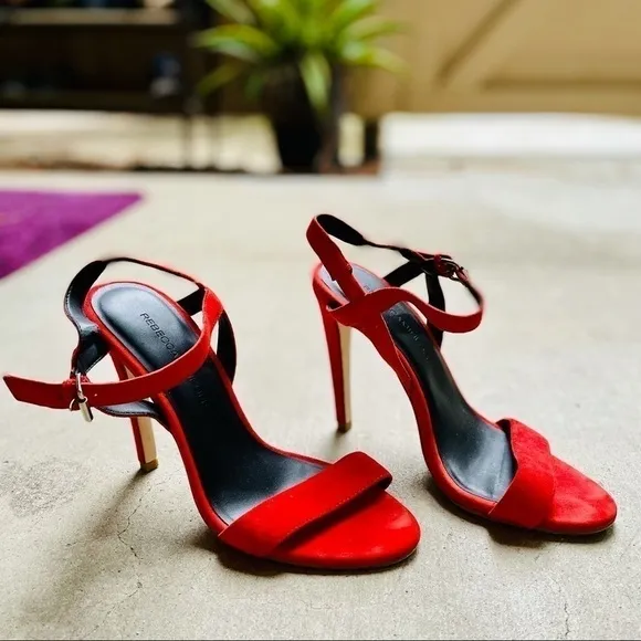 Rebecca Minkoff Rosie Heels 7 Red Lobster Kid Suede Cocktail Party Travel Luxury