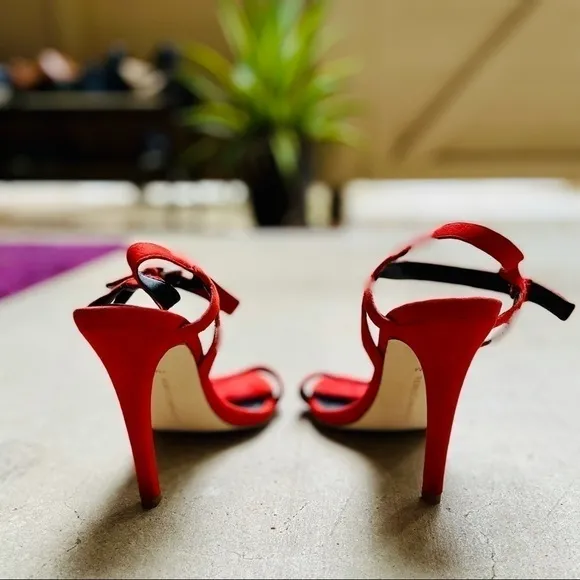 Rebecca Minkoff Rosie Heels 7 Red Lobster Kid Suede Cocktail Party Travel Luxury