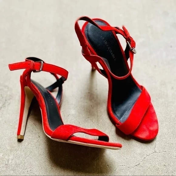 Rebecca Minkoff Rosie Heels 7 Red Lobster Kid Suede Cocktail Party Travel Luxury
