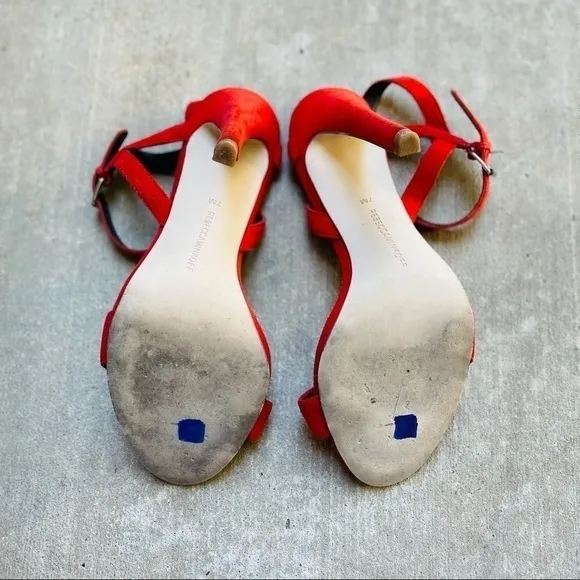 Rebecca Minkoff Rosie Heels 7 Red Lobster Kid Suede Cocktail Party Travel Luxury