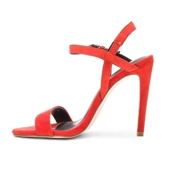 Rebecca Minkoff Rosie Heels 7 Red Lobster Kid Suede Cocktail Party Travel Luxury