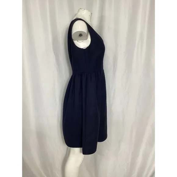RED Valentino Sleeveless Dress w/ Pockets in Navy Blue Polyester