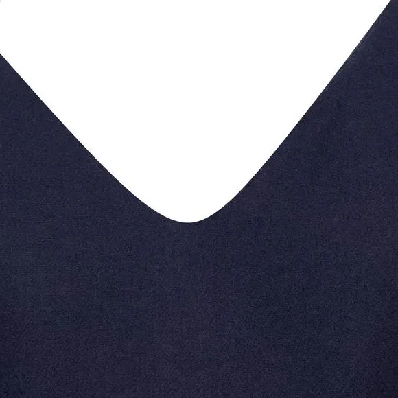 RED Valentino Sleeveless Dress w/ Pockets in Navy Blue Polyester