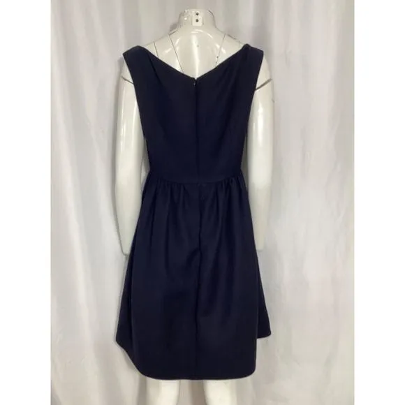 RED Valentino Sleeveless Dress w/ Pockets in Navy Blue Polyester