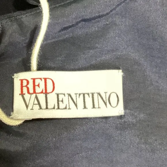 RED Valentino Sleeveless Dress w/ Pockets in Navy Blue Polyester