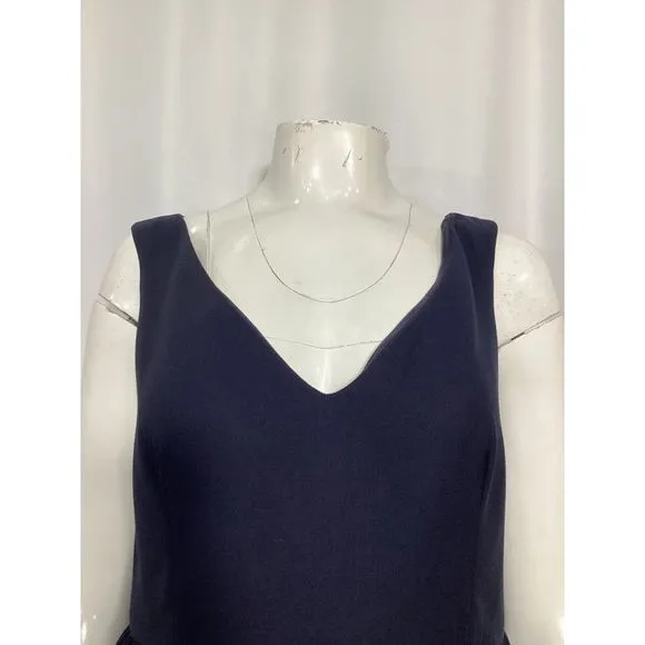 RED Valentino Sleeveless Dress w/ Pockets in Navy Blue Polyester