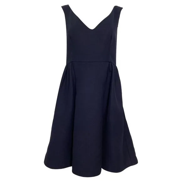 RED Valentino Sleeveless Dress w/ Pockets in Navy Blue Polyester