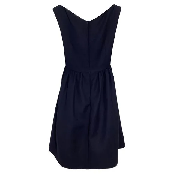 RED Valentino Sleeveless Dress w/ Pockets in Navy Blue Polyester