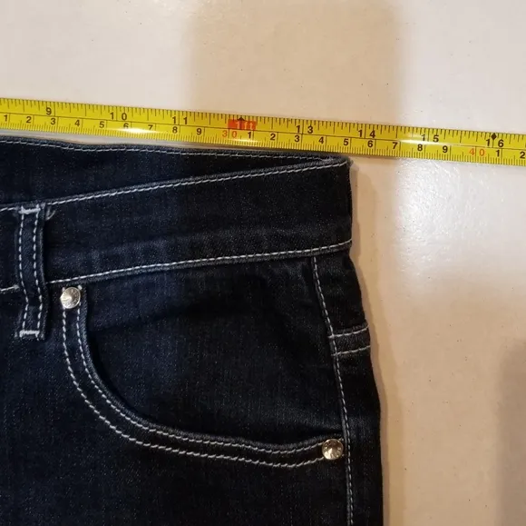 RED VALENTINO Spa Dark Wash Crop Denim Blue Jeans Made in Italy 26