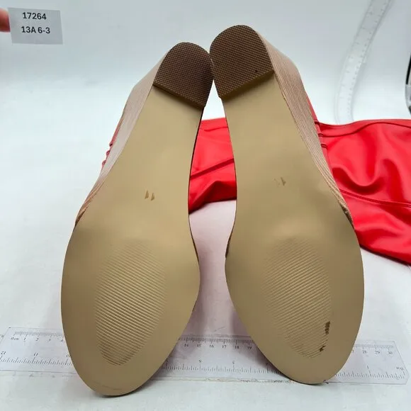 Red Women Comfortable Side Zipper Wedge High Heel Point Toe Fancy Ladies Boot