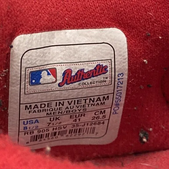 Reebok Boston Red Sox Authentic MLB Mens Sneakers USA Size 8 1/2