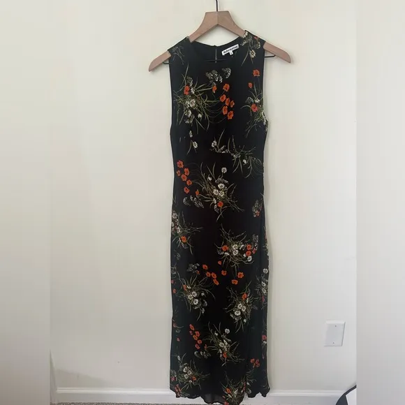 Reformation Ledger Maxi Long Formal Black Dress in Robyn Floral 0