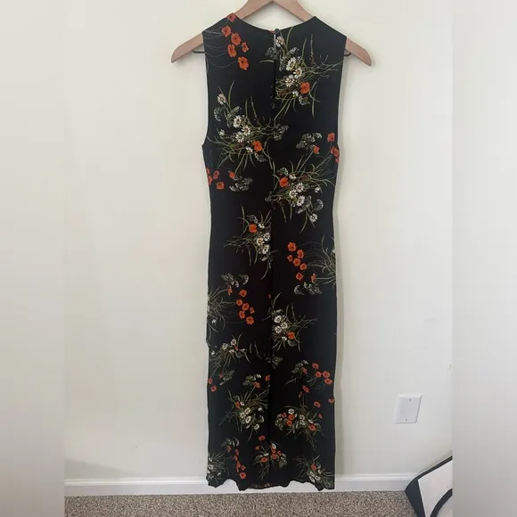 Reformation Ledger Maxi Long Formal Black Dress in Robyn Floral 0