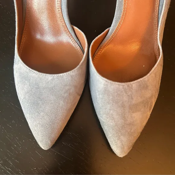 REISS Pale Blue suede pointed toe pumps with ankle strap sz 38