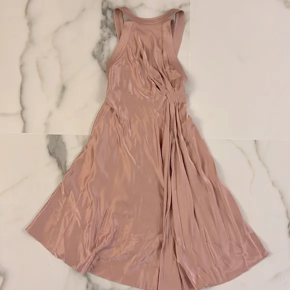 Reiss Rita Halter Neck Satin Midi Dress
