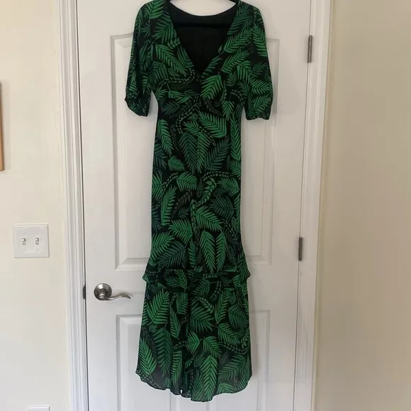 RIXO - Cheryl Palm Leaf-Print Georgette Dress