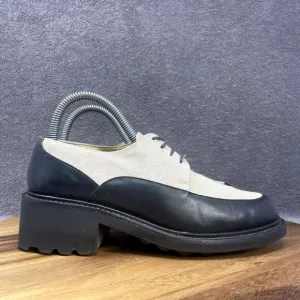 Robert Clergerie Black White Lace Up Oxford Barneys New York Women's Size 7.5