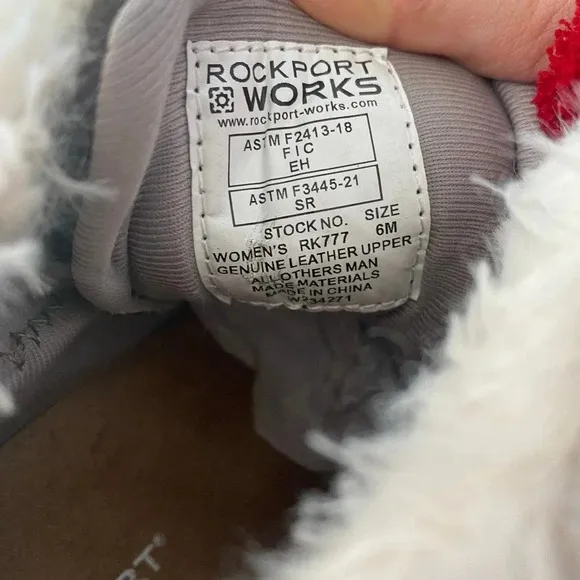 Rockport Works Opened Box Genuine Leather Upper Steel Toes Shoes Women Size 6M