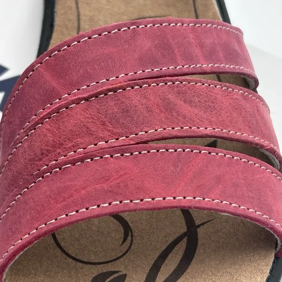 Romika Ibiza Hibiscus (Pink/Red) Leather Sandals EU 37 US 6-6.5 Adj. Straps NIB