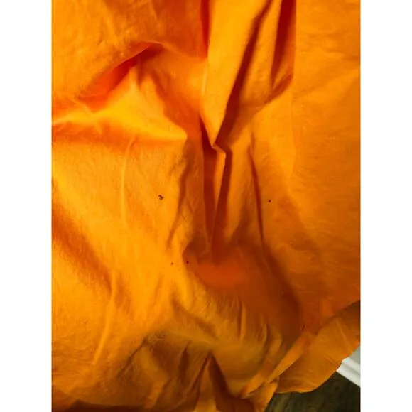 RONNY KOBO Orange Drop Waist A-Line Square Neck Midi Robin Dress Size Small
