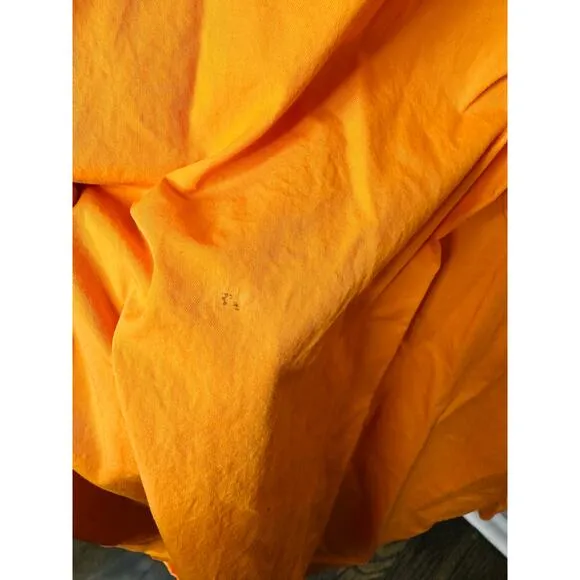 RONNY KOBO Orange Drop Waist A-Line Square Neck Midi Robin Dress Size Small