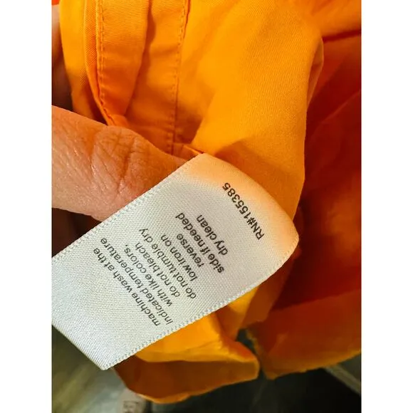 RONNY KOBO Orange Drop Waist A-Line Square Neck Midi Robin Dress Size Small