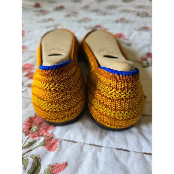 Rothy’s Flats Yellow Golden Zebra Point Shoes Size 8 Slip On New Limited Edition