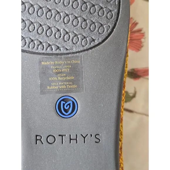 Rothy’s Flats Yellow Golden Zebra Point Shoes Size 8 Slip On New Limited Edition
