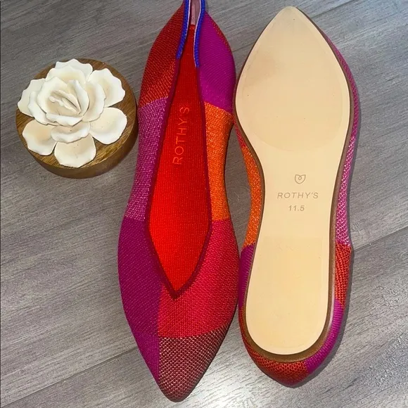 Rothy's Limited edition point metallic pomegranate Women's  Flats shoes