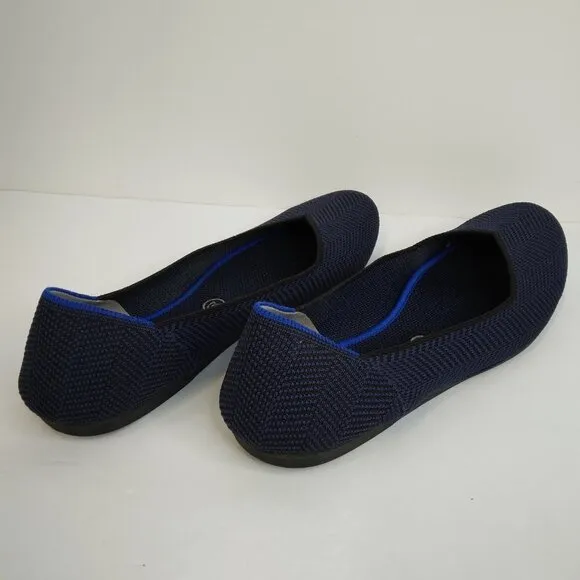 Rothy’s Midnight Metallic Herringbone Flats Size 10. RETIRED