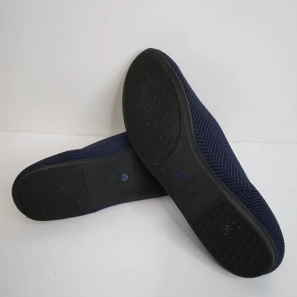 Rothy’s Midnight Metallic Herringbone Flats Size 10. RETIRED
