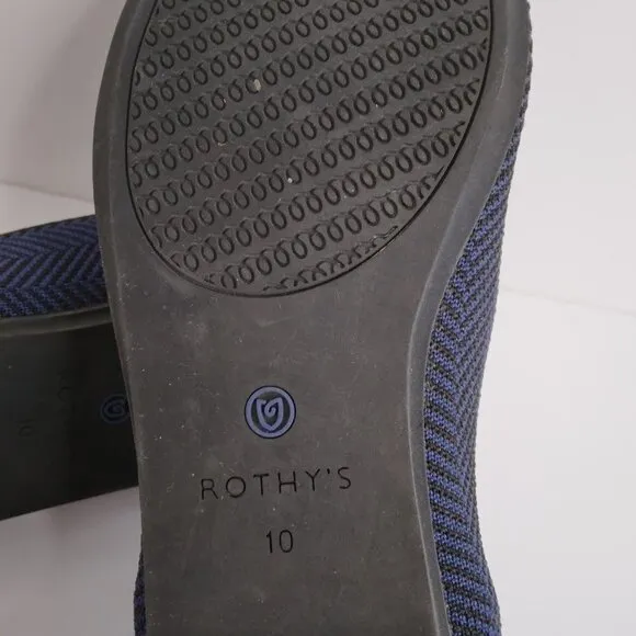 Rothy’s Midnight Metallic Herringbone Flats Size 10. RETIRED