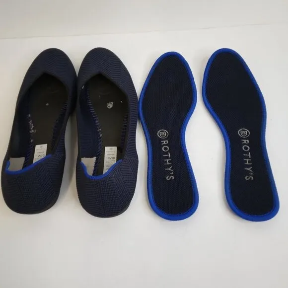Rothy’s Midnight Metallic Herringbone Flats Size 10. RETIRED