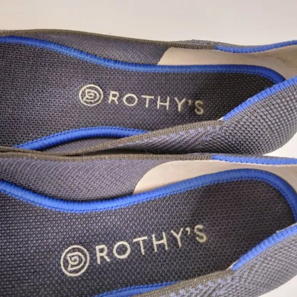 Rothy’s Midnight Metallic Herringbone Flats Size 10. RETIRED