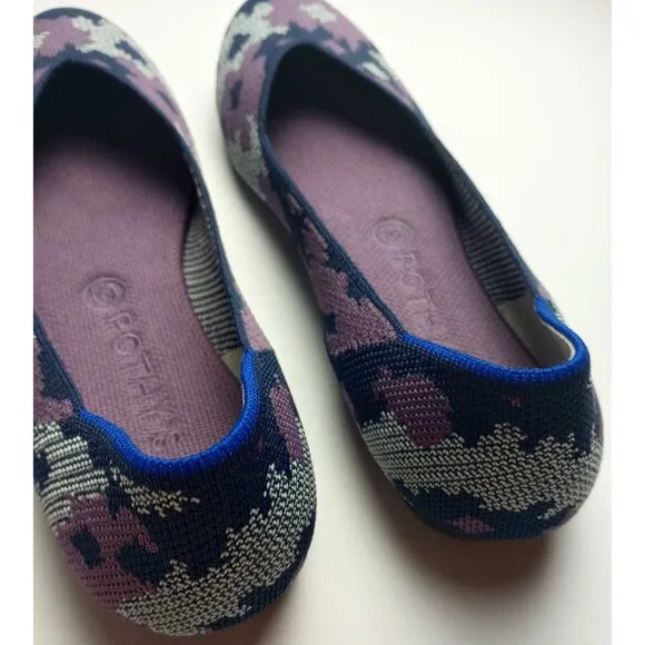 Rothy's Retired Violet Botanicamo Camo Print Flats Shoes Size 10 NWOB