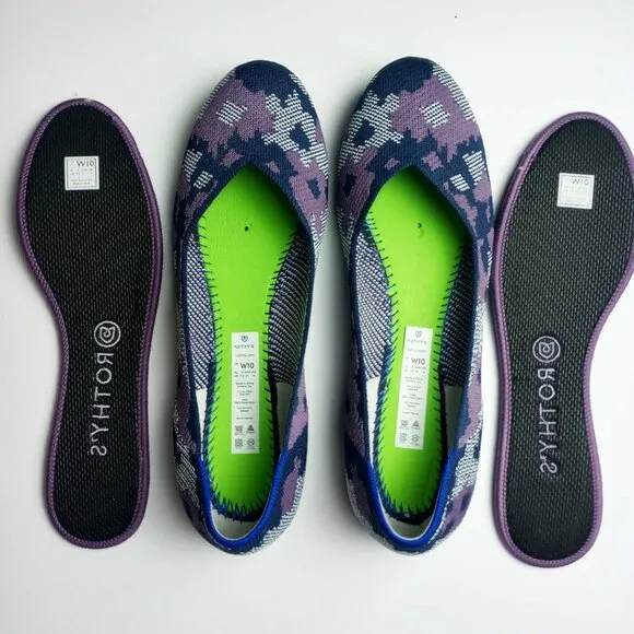 Rothy's Retired Violet Botanicamo Camo Print Flats Shoes Size 10 NWOB