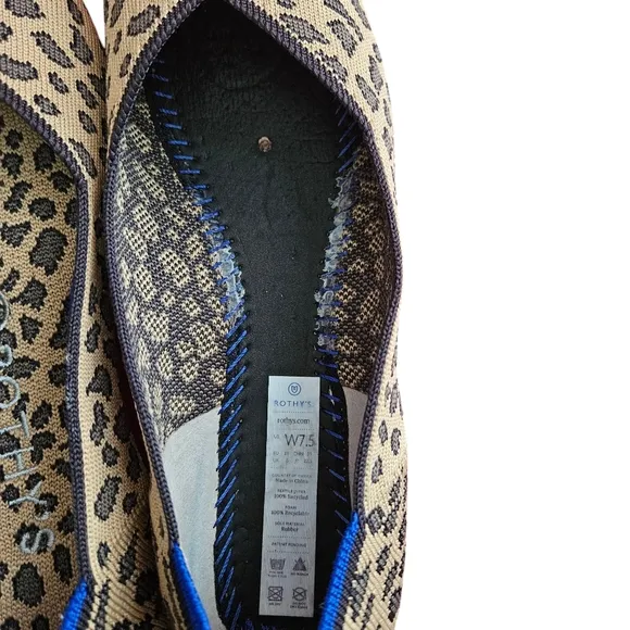 Rothy’s The Flat Round Toe Shoes in Retired Cheetah Print Size 7.5