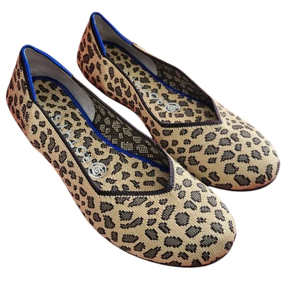 Rothy’s The Flat Round Toe Shoes in Retired Cheetah Print Size 7.5