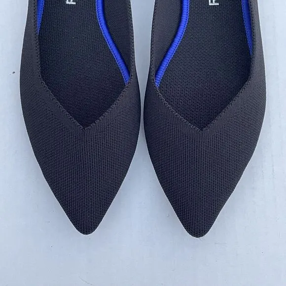 Rothy's The Point Flats Black Women's Sz 11.5 Casual Slip On Comfort Knit Shoes