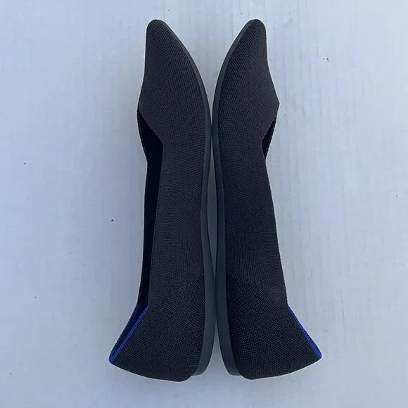 Rothy's The Point Flats Black Women's Sz 11.5 Casual Slip On Comfort Knit Shoes