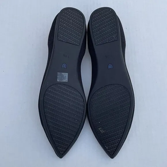Rothy's The Point Flats Black Women's Sz 11.5 Casual Slip On Comfort Knit Shoes
