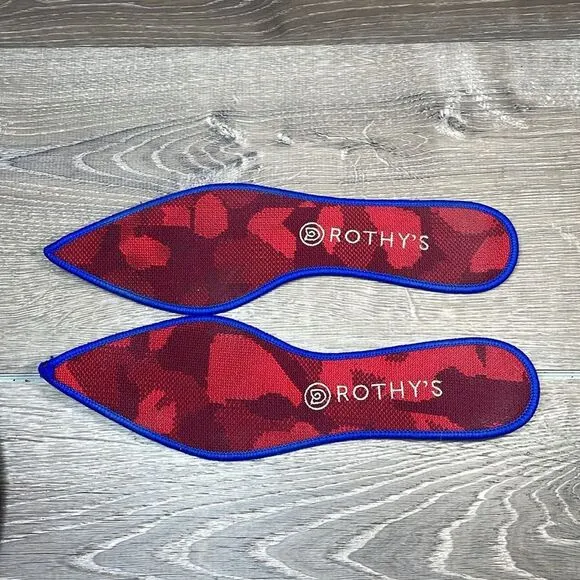 Rothy’s “The Point” Red Camouflage Women’s Sz 11/EU 44 Pointy Toe Ballet Flats