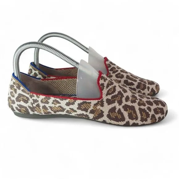 Rothy's The Flats Retired Mocha Leopard Cheetah Print Slip-on Flats Women's 8